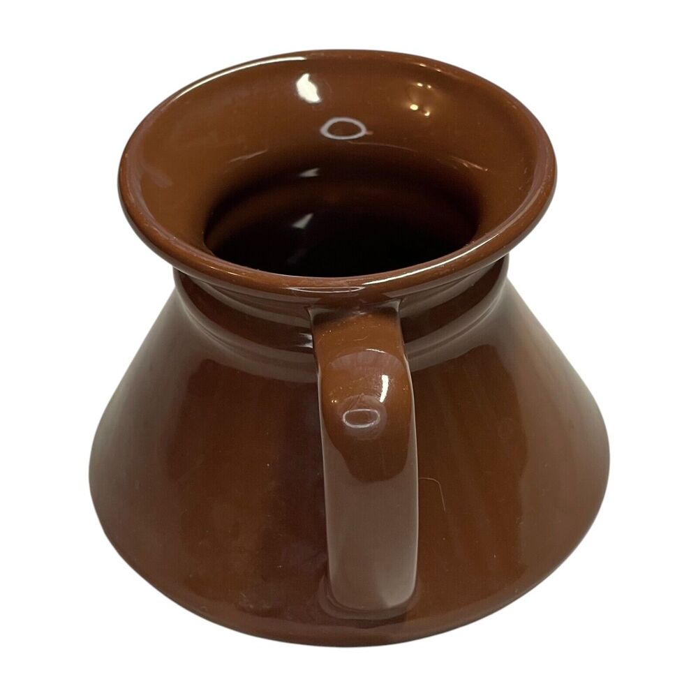 Brown Handmade Ceramic Pottery Handle Round Hot or Cold Coffee/Tea Cup 4" Tall - Picture 2 of 7